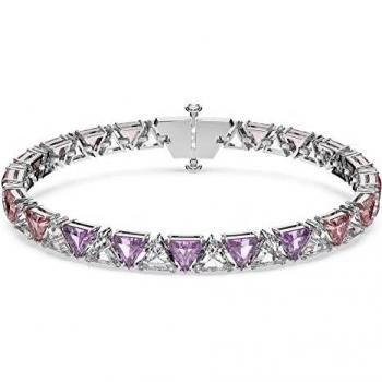 Swarovski Women's Tennis Bracelet in Gray with Trilliant Cut Pink Matrix, ONE SIZE