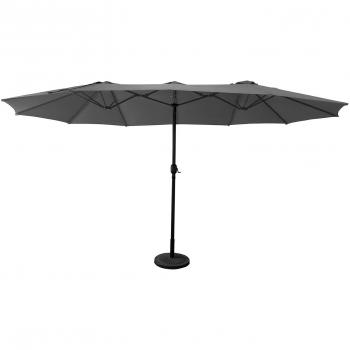 Sombrilla doble Happy Garden 2,7 x 4,6 m en acero y tejido gris