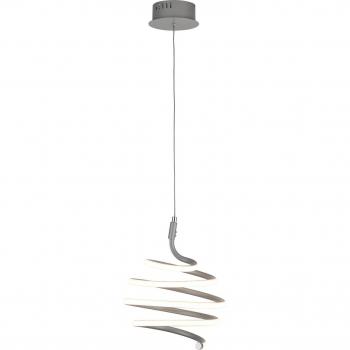 Plafonnier LED integrado Swirl Acero suave Gris 34cm con lámparas LED en forma de espiral