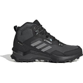 Zapatillas de senderismo Adidas Terrex AX4 Mid Gore-Tex para mujer, color negro, gris y azul claro, talla 38