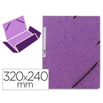 CARPETA CARTON SIMIL PRESPAN 500 GR./M2. FOLIO GOMA SOLAPA VIOLETA MARIOLA 1525VI