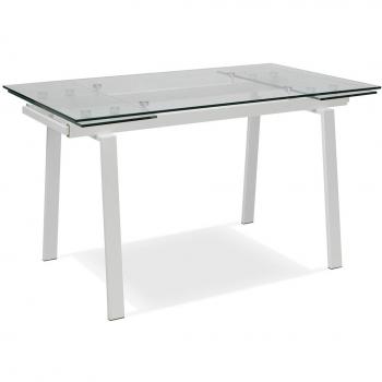 Mesa Extensible Tommy de Vidrio Templado Blanco (140/200 x 80 cm)