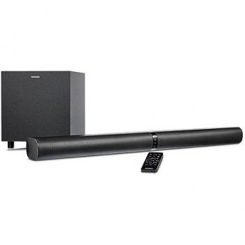 Barra de Sonido Medion P61450 2.1 Bluetooth, 120W (2x30W + Subwoofer 60W), Montaje en Pared, HDMI ARC, Negro