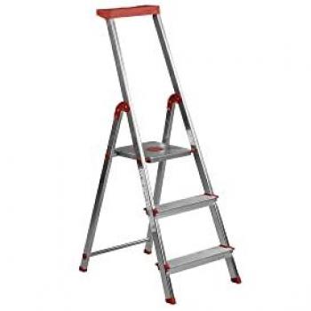 Escalera de Aluminio Rolser Brico 3 Peldaños Anchos - Ligera, Resistente y Certificada EN-131 para Uso Doméstico y Profesional