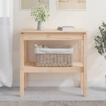Mesa consola de madera maciza de pino 80x40x75 cm en color marrón