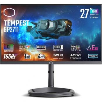 Monitor Gaming Cooler Master Tempest GP2711 27 QHD 2560x1440, VA, 165Hz, 1ms, USB-C, Pivot, DP/2HDMI