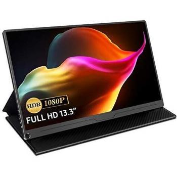 Monitor Portátil 13,3 Pulgadas, Uperfect Monitor Gaming 1920 x 1080P 16:9 IPS Pantalla con USB C/Mini HDMI, Altavoz Integrado para Ordenador Portátil Juegos PS4 Xbox Raspberry Pi PC Teléfonos Cámara