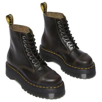 Dr. Martens Sinclair Women's Platform Boots in Dark Taupe Leather