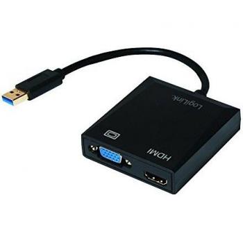 Logilink UA0234 - Adaptador USB-A a HDMI y VGA, 1080p 60Hz, conector USB 3.0 Combo