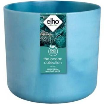 Macetero redondo reciclado The Ocean Collection azul atlántico, 14 cm