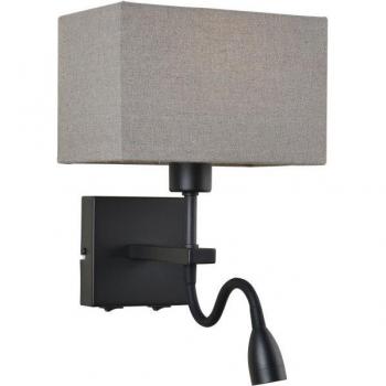 Lámpara de noche LED moderna Negro Mate, Blanco cálido 3000K 350lm