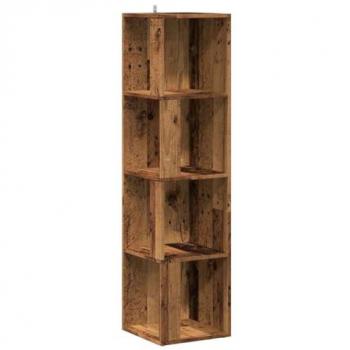 Mueble de esquina madera de ingeniería envejecida 33x33x132 cm