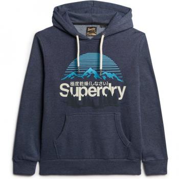 Superdry Men's Great Outdoors Graphic Hoodie, Vintage Navy Marl, Size S