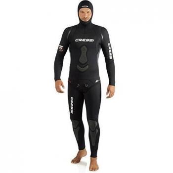 Cressi Apnea Men Complete Wetsuit 7mm Traje Profesional de Apnea y Pesca, Hombre, Negro, L/4
