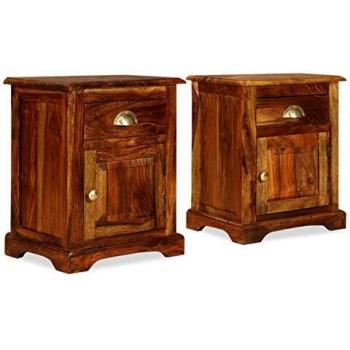 Sheesham Wood Bedside Cabinet Set of 2, 40x30x50 cm