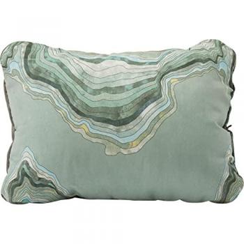 Therm-a-Rest Compressible Cinch Pillow, Sage/Topo Wave, Regular Size