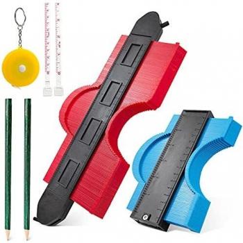 Medidor de Contornos con Bloqueo, 10inch/25cm & 6inch/15cm Herramienta de Medición de Perfil Irregular, Medidor de Perfiles, Precisa Medición para Esquinas Irregulares, Curvas y Laminado