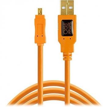 Tether Tools TetherPro USB 2.0 A/Mini-B 8 Pin USB Cable 15 inches ORG [TET-CU8015-ORG]