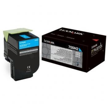 Lexmark Original Cyan Toner Cartridge 70C0H20 / 700H2 - High Yield, 3000 Pages