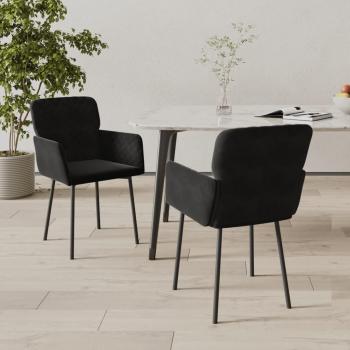 Black Velvet Dining Chairs Set of 2