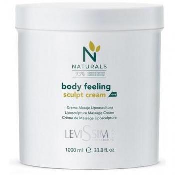 Levissime Naturals Body Feeling Sculpt Cream 1L 1000mL | Crema de Masaje Lipoescultora - Crema de Masaje Corporal | 93% de Ingredientes de Origen Natural