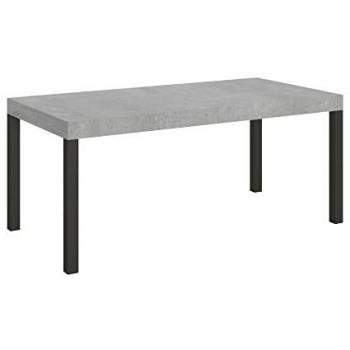 Mesa Extensible Everyday 90x180/284 cm con superficie de Cemento y estructura Antracita