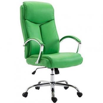 Silla de Oficina XL Vaud en Similpiel Verde - Poltrona Ergonómica Girevole con Alto Respaldo y Brazos, Capacidad Máxima 140 kg