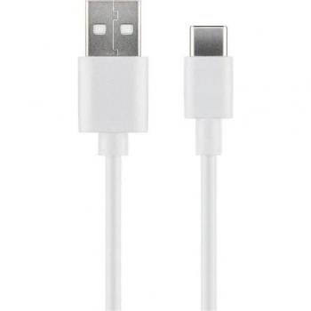 Cable USB Microconnect 2 m USB 3.2 Gen 1 (3.1 Gen 1) y USB 2.0, tipo A a tipo C, color blanco