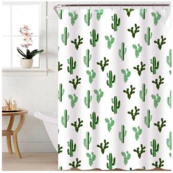 Cortina de Baño Impermeable con Diseño de Cactus en Poliéster - DAMDAM GO