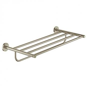 Soporte Multi Toallas Esenciales en Níquel Cepillado - Almacenamiento Conveniente para Toda la Familia