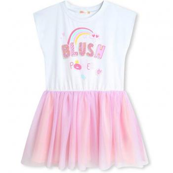 Vestido corto de niña Billieblush con dibujo frontal U20161