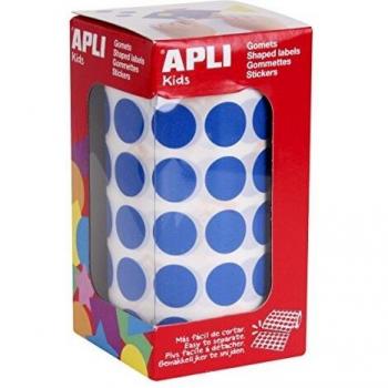 APLI Kids - Rollo de gomets redondos 15,0 mm, color azul