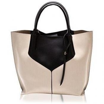 Anna Luchini Bolso asa de mano Tote Beige / Negro