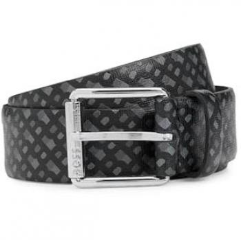BOSS Black Leather Men's Belt with Prong Buckle Model 'Bmono' Size 105 cm
