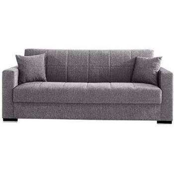 Sofá cama gris transformable de tela 3 plazas 210x80x90 cm