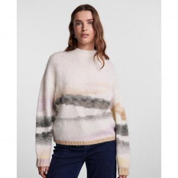 Pieces Women's Regular Fit Jacquard Knit Sweatshirt