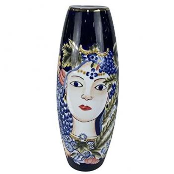 Jarrón DKD Home Decor 14 x 14 x 39 cm Cara Porcelana Azul Multicolor