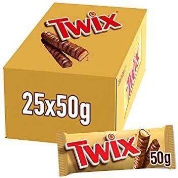 Twix Chocolatina con Galleta crujiente y suave caramelo recubiertos de chocolate con leche