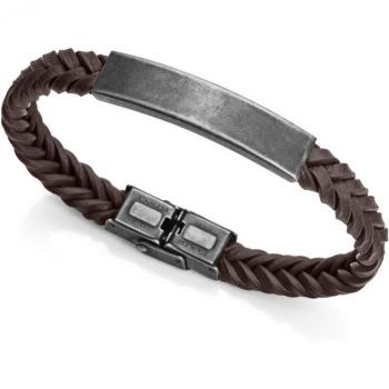 Pulsera Viceroy Air de acero envejecido y cuero marrón