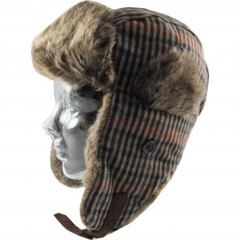 Chaos Brothers - Gorro de aviador - Cuadrados - para hombre Brown Twees Talla única