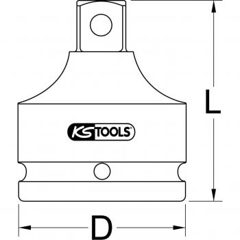 Llave de vaso de impacto KS Tools 450.0488 con punta para tornillos, encastre hexagonal, corta, 36 mm
