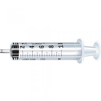 Pic Solution Jeringas Centrales Luer con Aguja Desmontable 100-Piezas, 21 Calibre x 1.5-Pulgada, 10 ml Capacidad 21 g