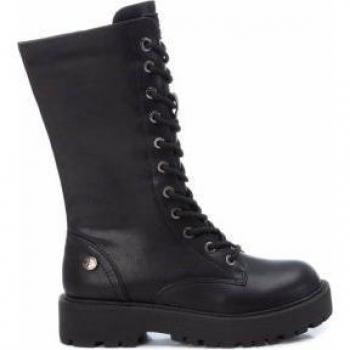 XTI Kids 150175 Botas para Niña, Color Negro, con Cremallera y Acabado en Charol