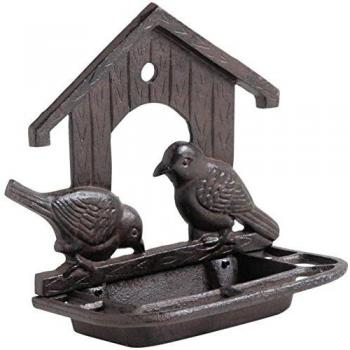 Comedero de Hierro Fundido para Pájaros de Pared - Pareja de Aves