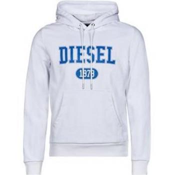 Diesel Men's White Logo Hoodie - Size S