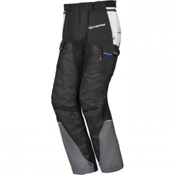 Ixon Pantalones de Moto Eddas para Mujer Negro-Gris-Azul (XL)