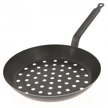 Sartén de hierro De Buyer para asar castañas 28cm, Sartén perforada para verduras Ø28cm Outdoor De Buyer