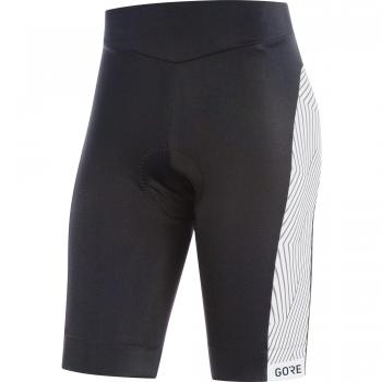 GORE WEAR C3 Mallas cortas de ciclismo con badana para mujer, Talla: 34, Color: Negro/Blanco