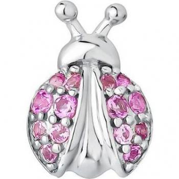 Piercing tragus Earcandy Coccinelle de plata bañado en rodio