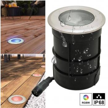 Foco LED Empotrable 24V RGBW 9W IP68 Calpestable 65mm DMX
